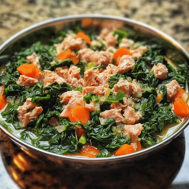 hearty tuna and spinach stew for dogs