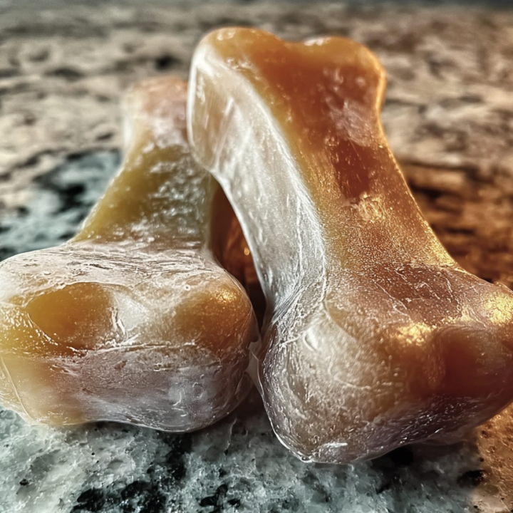 Cooling Frozen Chicken Broth Bone Treats for Dogs