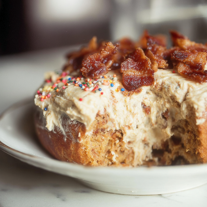 Irresistible Peanut Butter & Bacon Dog Cake